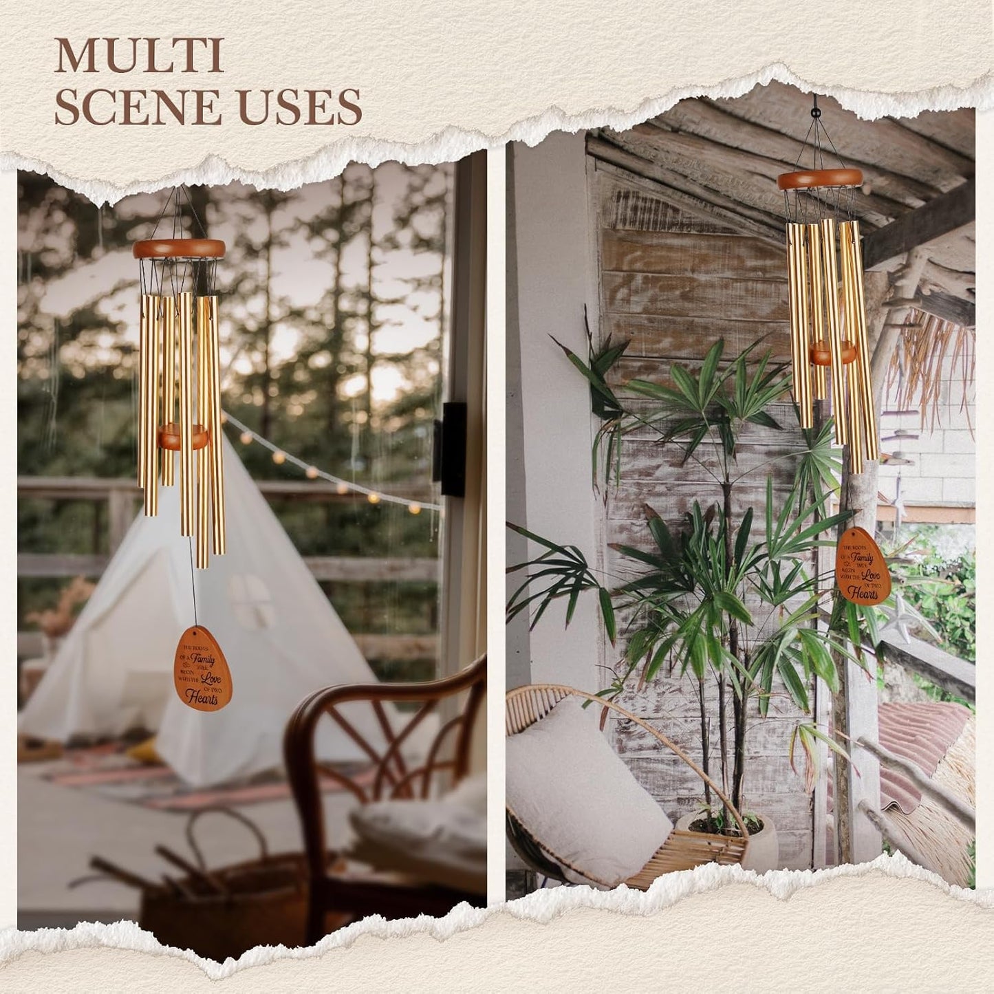 40th Wedding Anniversary Wind Chime, Happy 40th Anniversary Romantic Gifts for Couple, Parents, Wife, Husband, Friends, Ruby Wedding Anniversary's Keepsake Gifts Ideas
