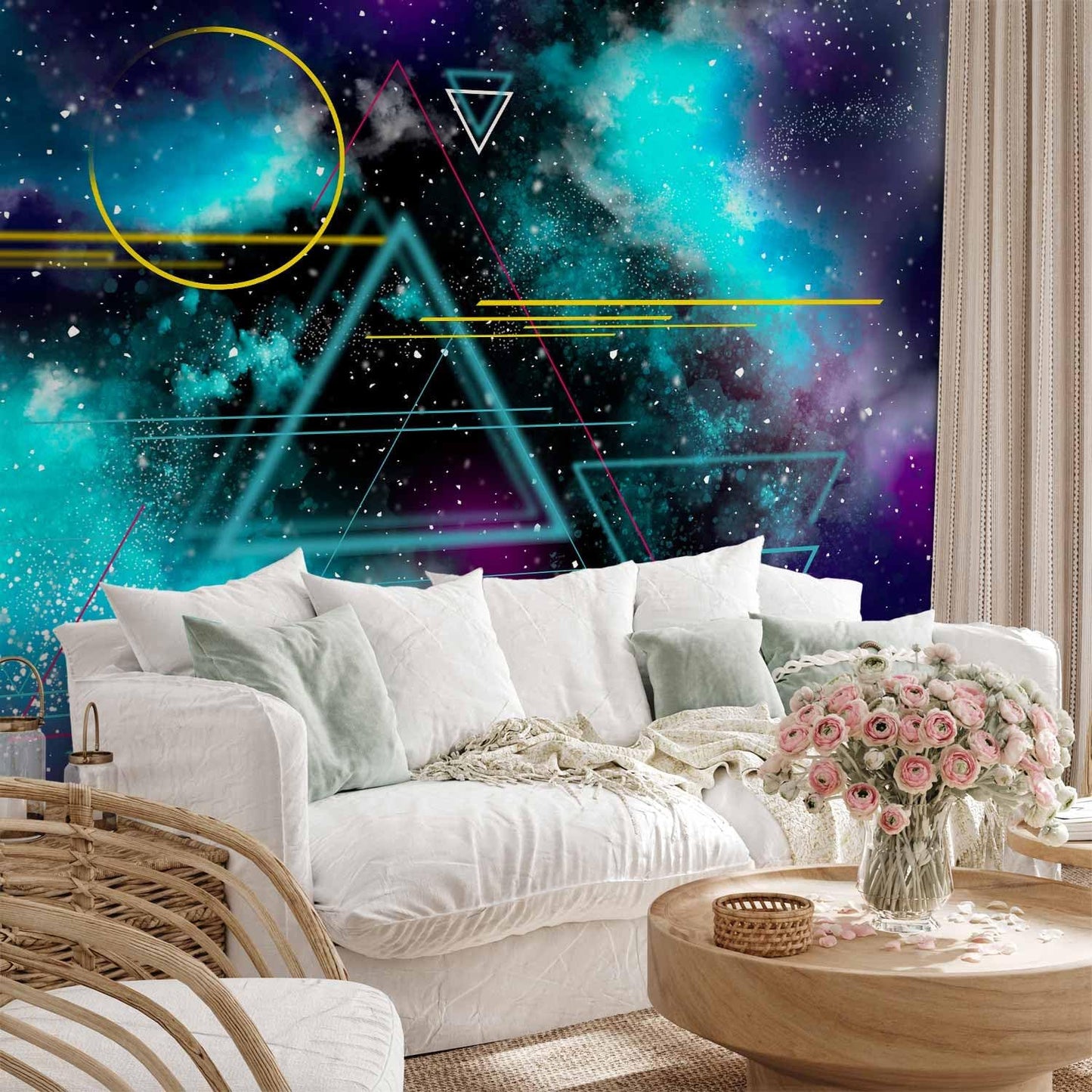 artgeist Wall Mural Galaxy 96x69 in - Peel and Stick Self-Adhesive Wallpaper Removable Large Sticker Foil Wall Decor Print Design Mural Cosmos Galaxy Cosmonaut Astronaut a-A-10328-a-a