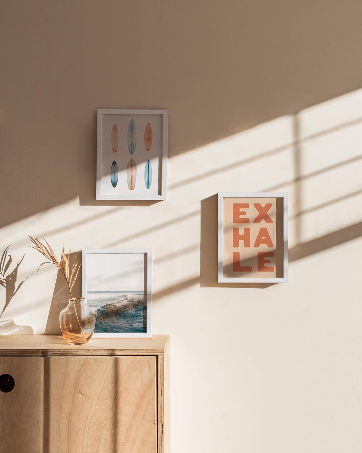 HAUS AND HUES 6x8 White Metal Picture Frames - Photo Frames 6x8 - Features Premium Aluminum, Vertical Hanging, Easel Back for Tabletop, Home, Office (6x8 in, White, Set of 3)