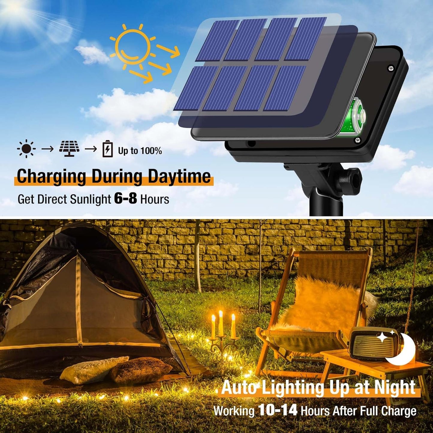 2 Pack Solar String Lights Outdoor - 160LED 66FT Solar Fairy Lights Outside Waterproof 8 Modes, Copper Wire Solar Powered Twinkling Lights for Tree Garden Patio Christmas Wedding Party Decorations
