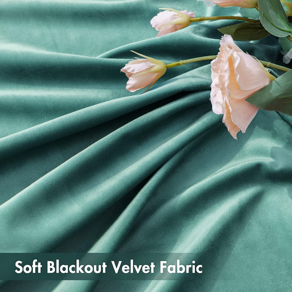 MIULEE Teal Velvet Curtains Thermal Insulated Blackout Curtain Drapes for Bedroom Living Room Darkening 96 Inches Long Curtains Panels Rod Pocket Set of 2