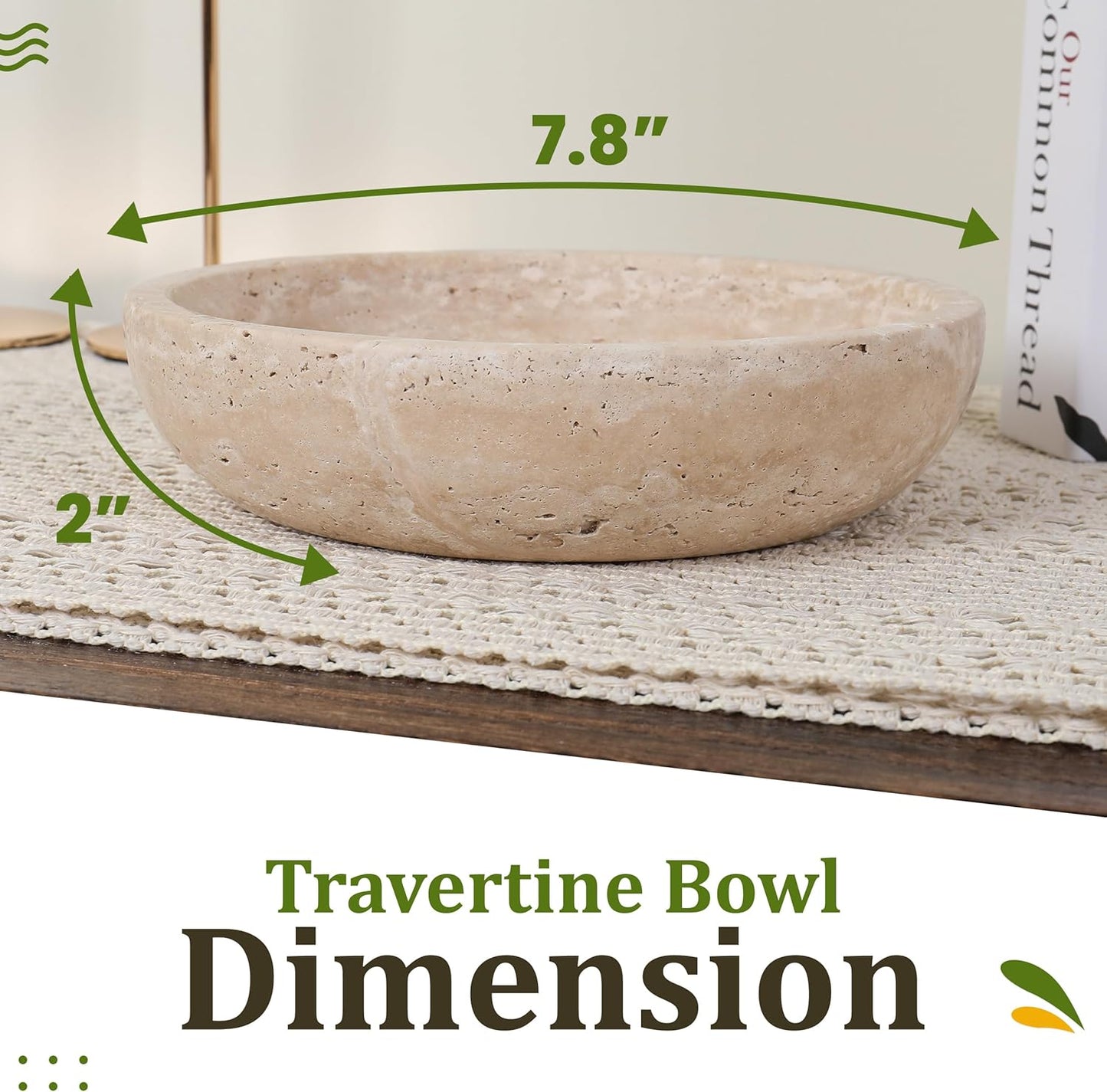 Soft Travertine Bowl — Natural Table Accent