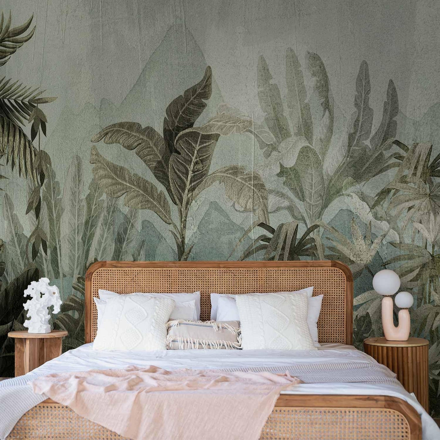 artgeist Premium Wall Mural Leaves 138x101 in - Non-Woven Wallpaper Fleece Wall Decor Photo Print Picture Image Design Nature Botanical Plants Palm Abstract b-C-0854-a-a