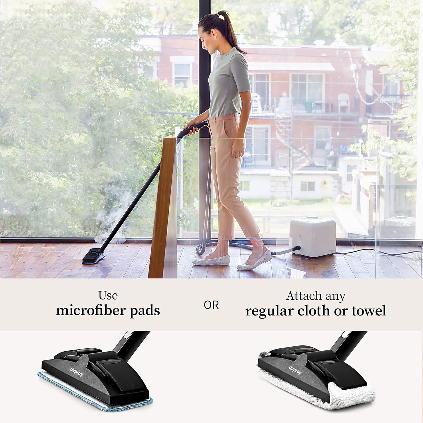 Dupray Neat Steam Cleaner with 17-Piece Kit – Powerful, chemical-free cleaning for floors, cars, tiles, upholstery, kitchen appliances, grout, and more. *Kills 99.9% of Bacteria and Viruses
