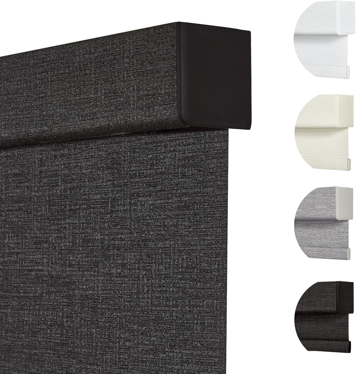 Persilux Free-Stop Cordless Blinds for Indoor Windows with Cover, Window Shades Blackout Roller Blinds, Thermal Insulated Fabric UV Protection for Kitchen, Office, Living Room, Black(27" W x 84" H)