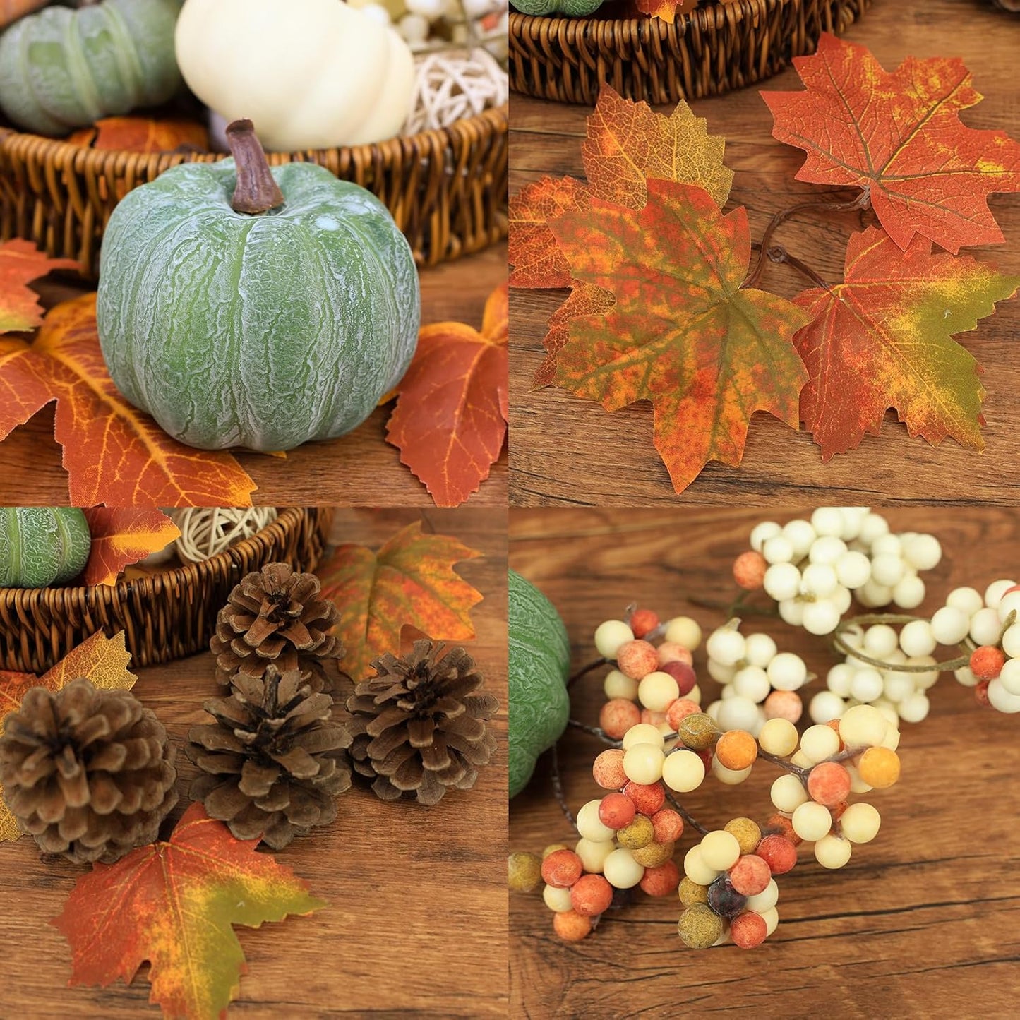 15 PCS Mini Pumpkin Decor - Plastic Pumpkins Fall Decor for Halloween Thanksgiving Artificial Pumpkins Fall Home Decor