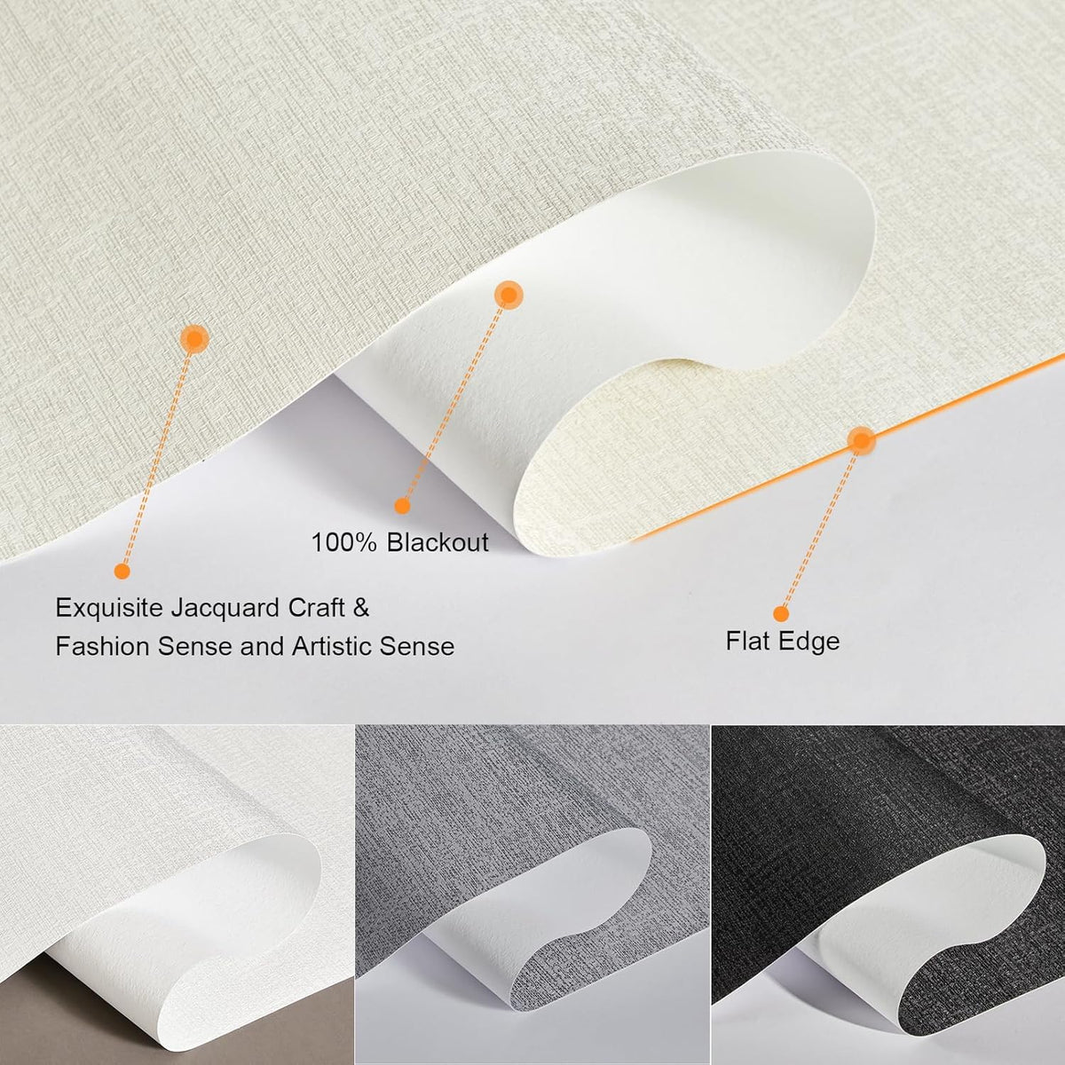 Persilux Blackout Shades for Windows Cordless Roller Blinds, Roller Windows Shades for Home with Fabric Attached Valance, UV Protections Easy Installation for Door/Office, Limestone(76" W x 96" H)