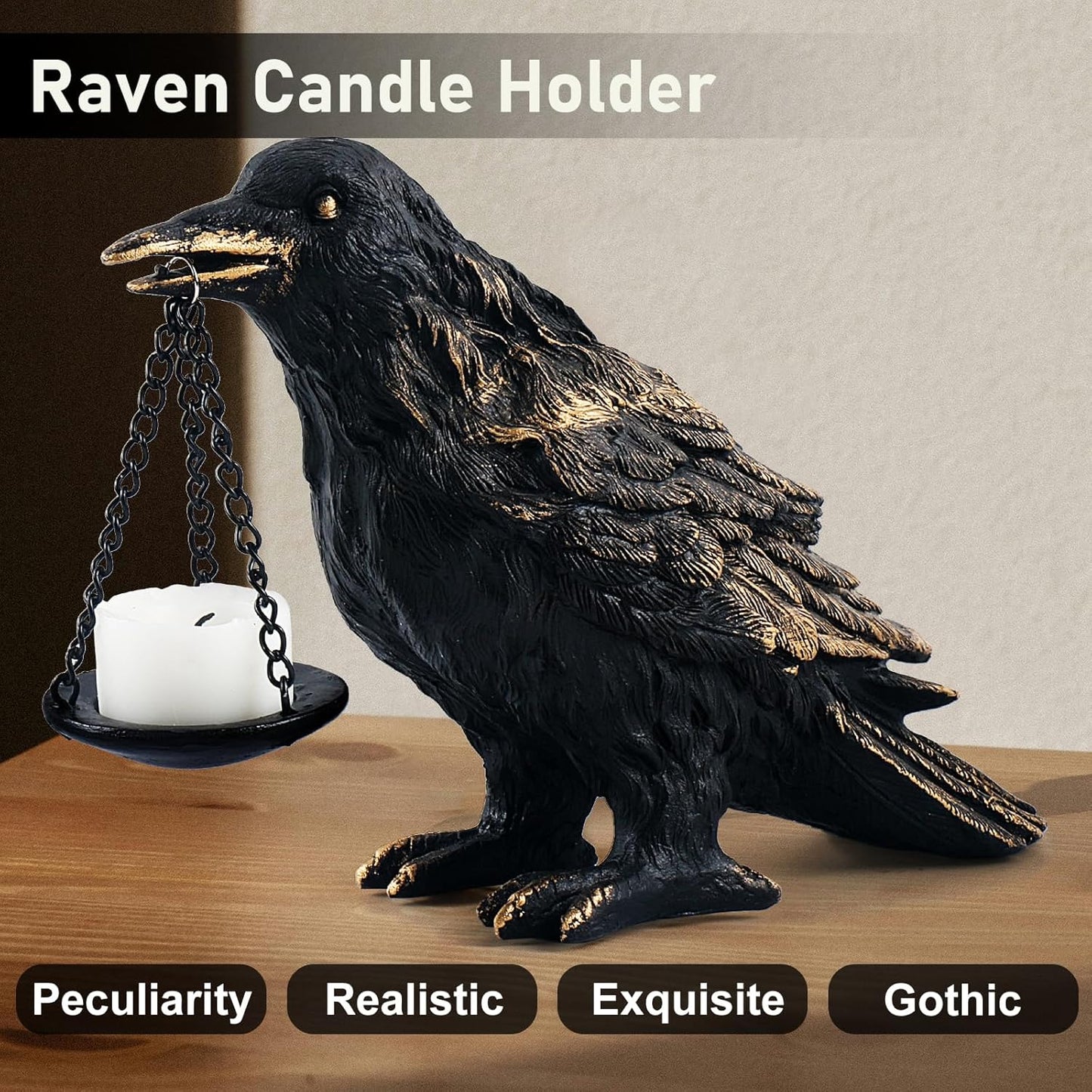 Black Gothic Candle Holders Set (Tall Metal)