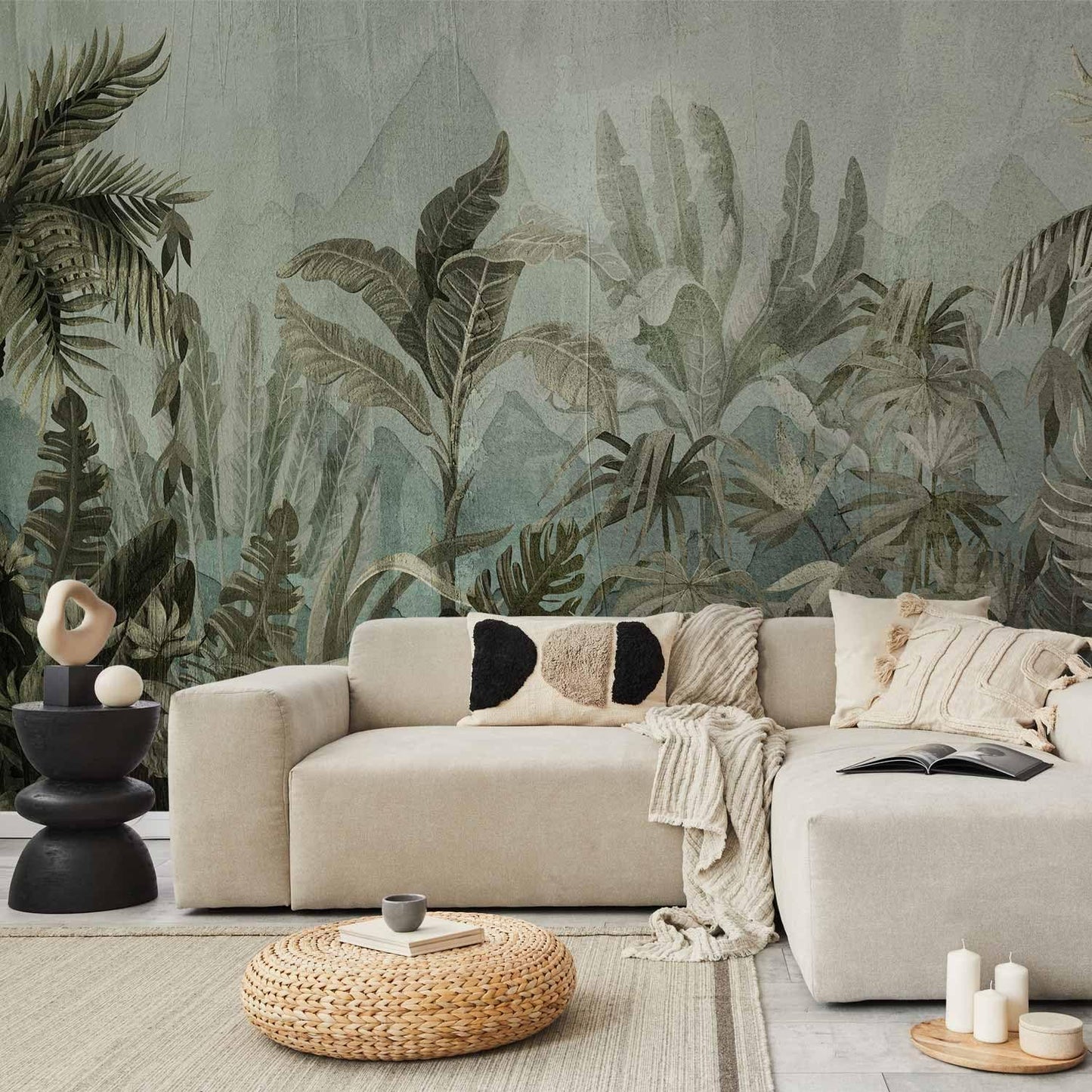 artgeist Wall Mural Leaves 177x124 in - XXL Non-Woven Wallpaper Fleece Wall Decor Photo Print Picture Image Design Nature Botanical Plants Palm Abstract b-C-0854-a-a