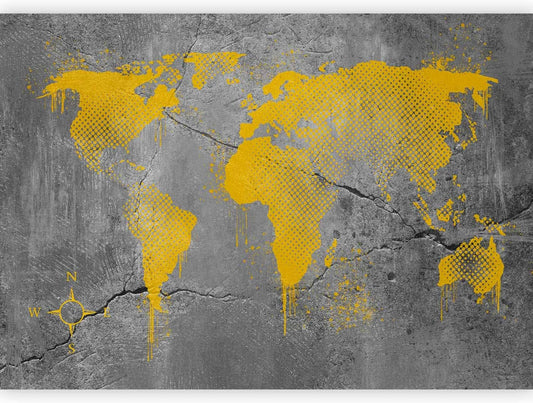 artgeist Premium Wall Mural World Map 118x83 in - XXL Non-Woven Wallpaper Fleece Wall Decor Photo Print Picture Image Design Map of The World k-A-0494-a-a
