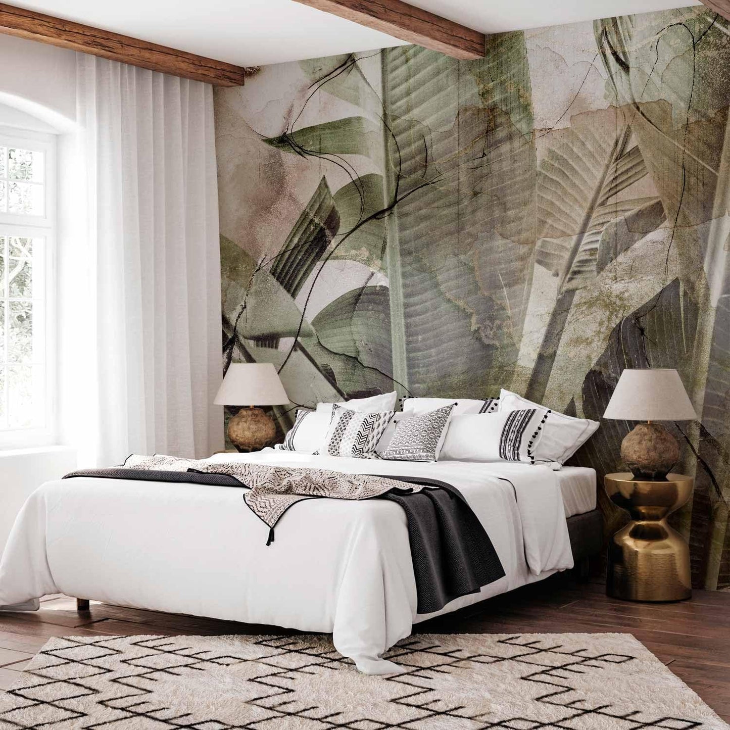 artgeist Premium Wall Mural Tropical Leaves 138x101 in - XXL Non-Woven Wallpaper Fleece Wall Decor Photo Print Picture Image Design Plant Jungle Nature Like Painted b-C-0776-a-a
