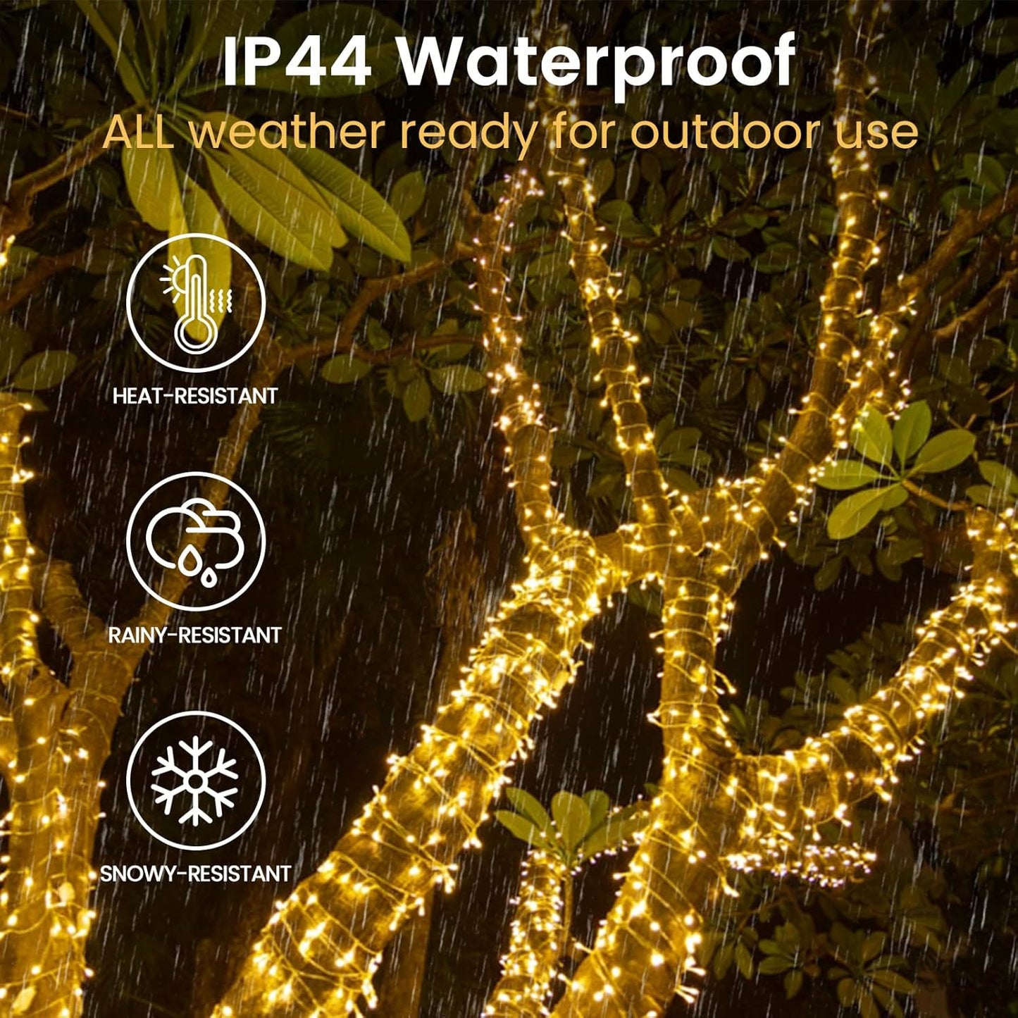 2 Pack String Lights Battery Operated with Timer, 66FT 200 LED Waterproof Battery Twinkle Lights, 8 Modes Fairy Light for Indoor & Outdoor Party Bedroom Garland Tree Christmas Decorations (Warm White)