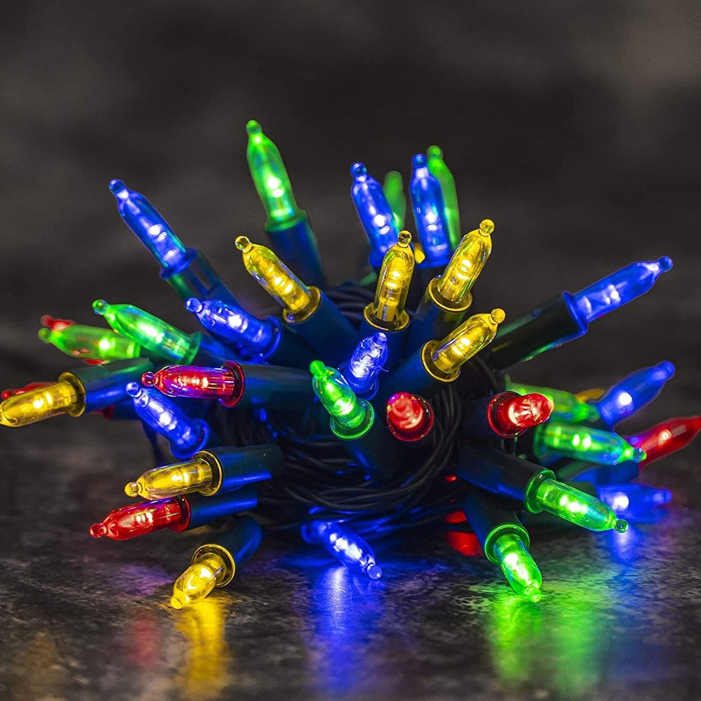 Dazzle Bright 50 LED Batter Operated Christmas Lights, 16 FT Waterproof Mini String Lights with 8 Modes for Xmas Indoor Outdoor Yard Garden Holiday Wedding Decorations (Multi Colored)