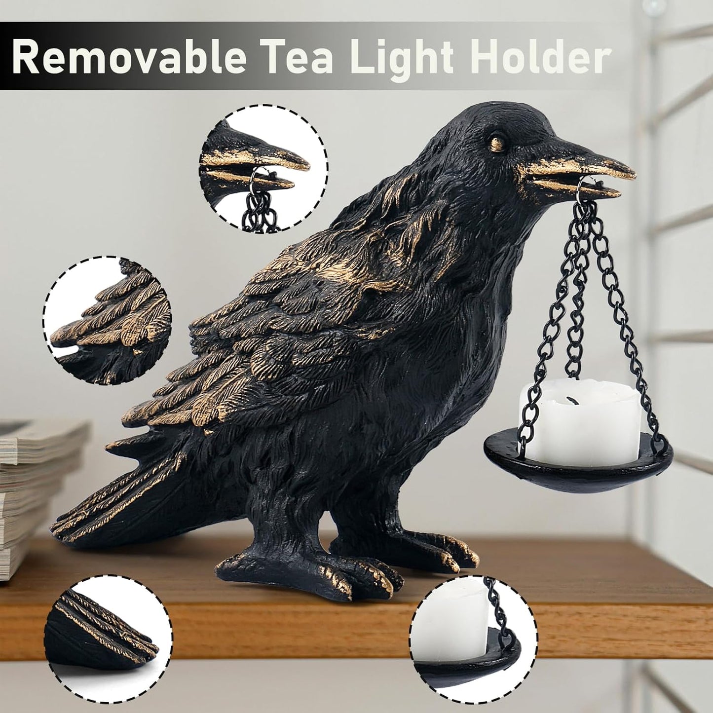 Black Gothic Candle Holders Set (Tall Metal)