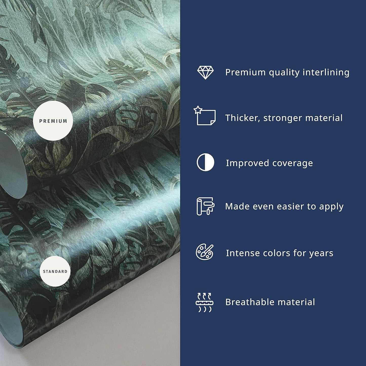 artgeist Premium Wall Mural Leaves 138x101 in - XXL Non-Woven Wallpaper Fleece Wall Decor Photo Print Picture Image Design Nature Botanical Plants Palm Abstract b-C-0854-a-a