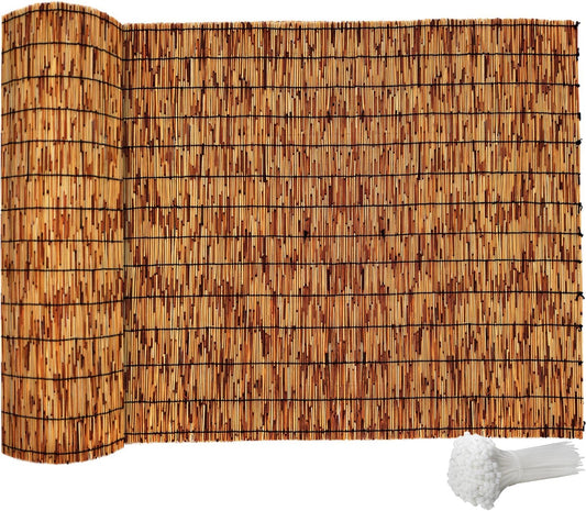 Bamboo Fencing–Handwoven,Bamboo Wall Panel Outdoor Privacy Reed Screening for Garden,Balcony,Backyard,Patio,2ftx10ft
