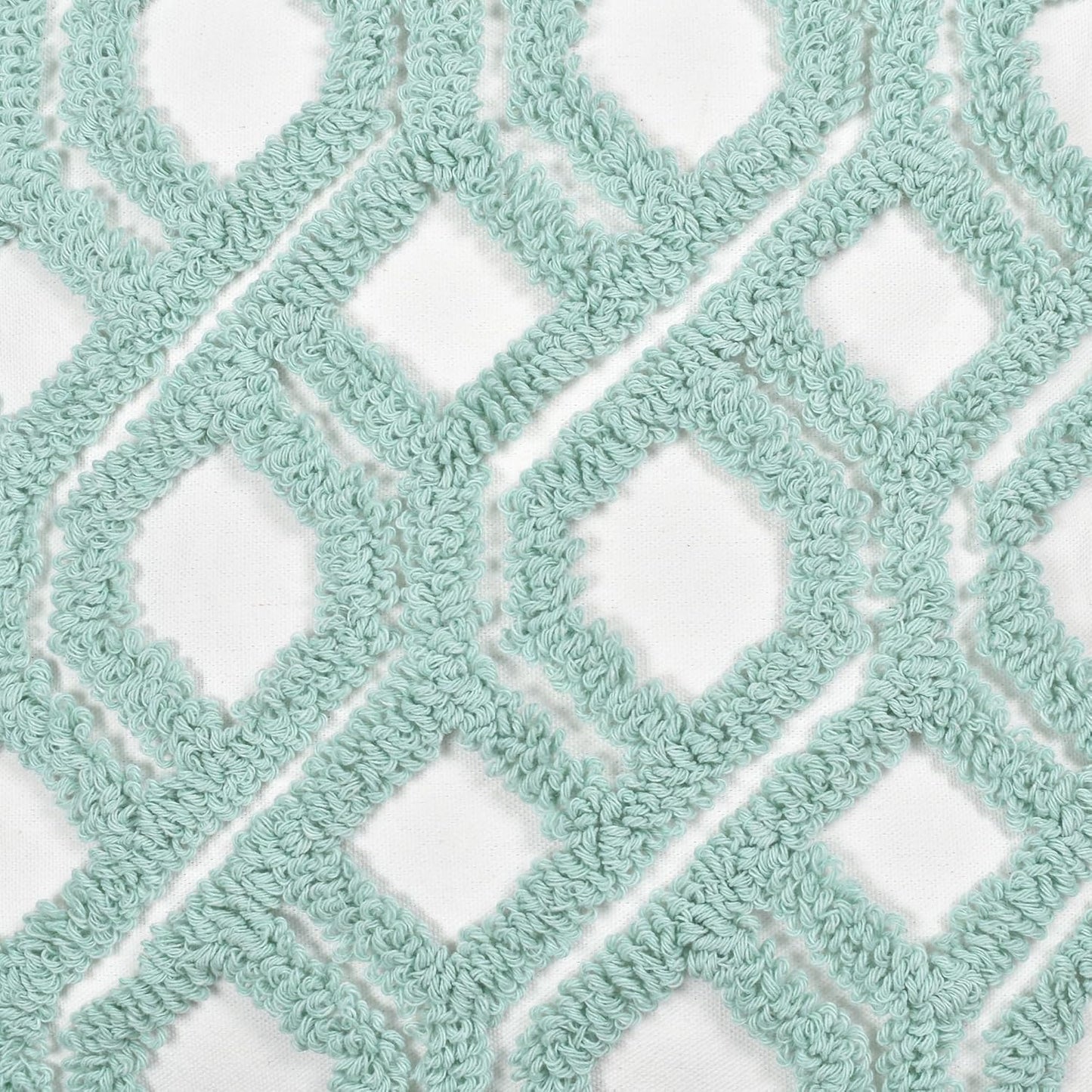 Boho Pillow Covers 18X18 Inch Boho Tufted Throw Pillow Covers Decorative Tassels Cushion Cover Farmhouse Pillow Case for Couch Sofa Bed Living Room Bedroom, Aqua Green