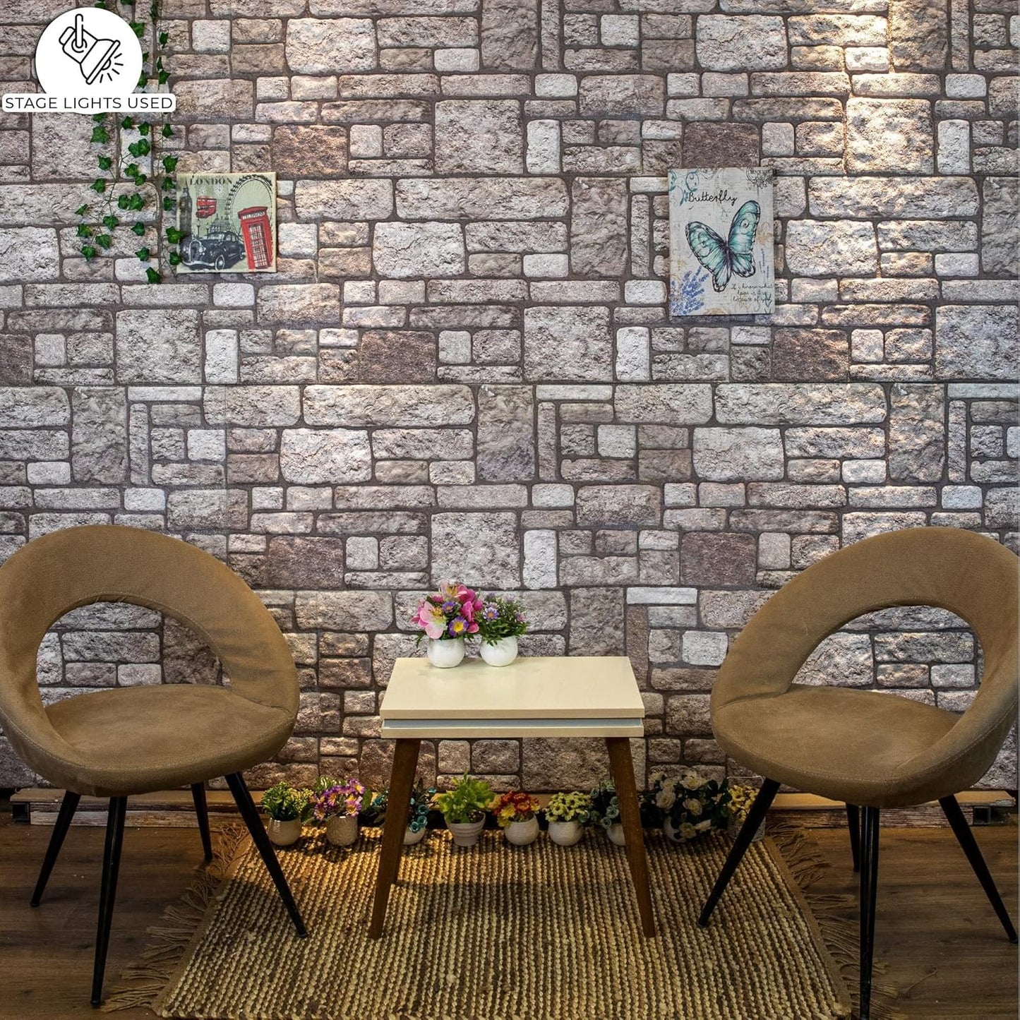 Dundee Deco 3D Wall Panels Faux Brick - Cladding Grey Stone Look Wall Paneling, Styrofoam, Sample, Size 10 x 10 in.