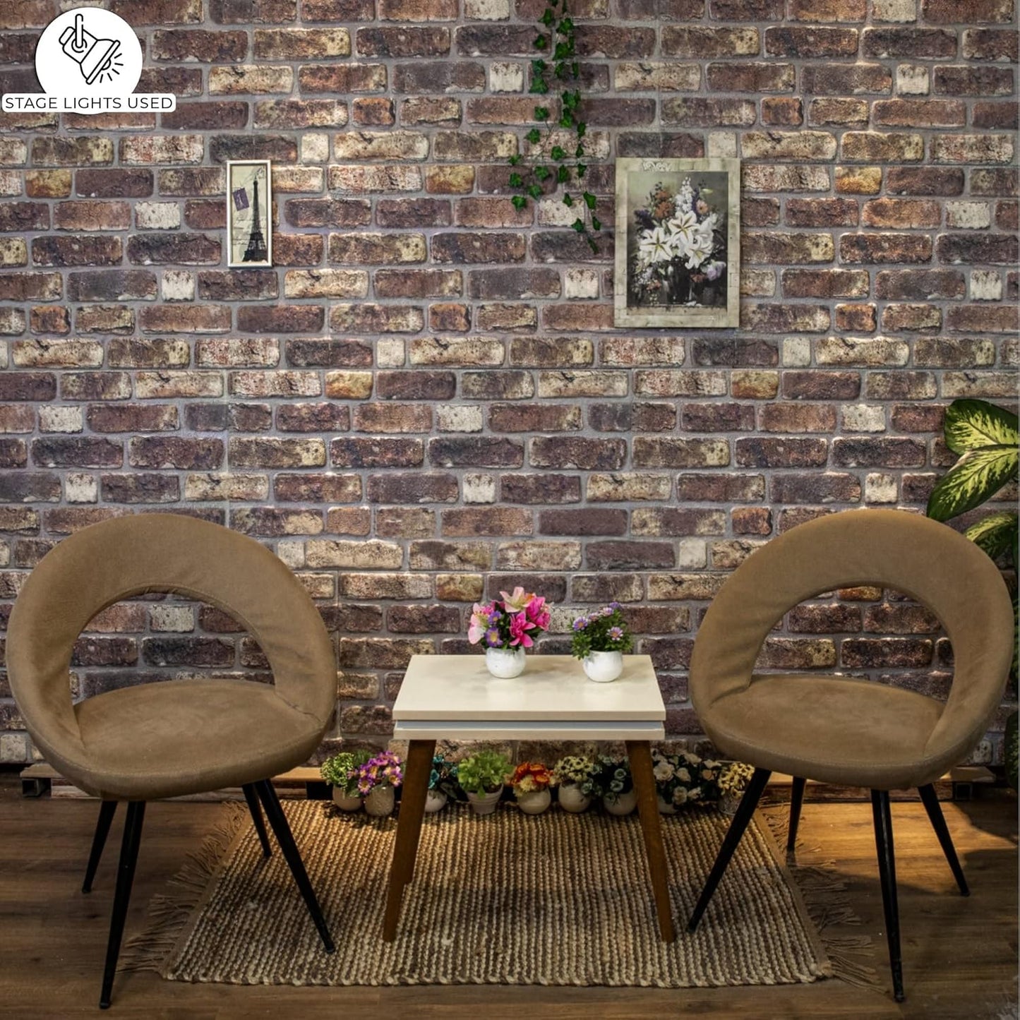 Dundee Deco 3D Wall Panels Faux Brick - Cladding, Grey Brown Stone Look Wall Paneling, Styrofoam Facing for Living Room, Kitchen, Bathroom, Balcony, Bedroom, Set of 5, Covers 27 sq ft