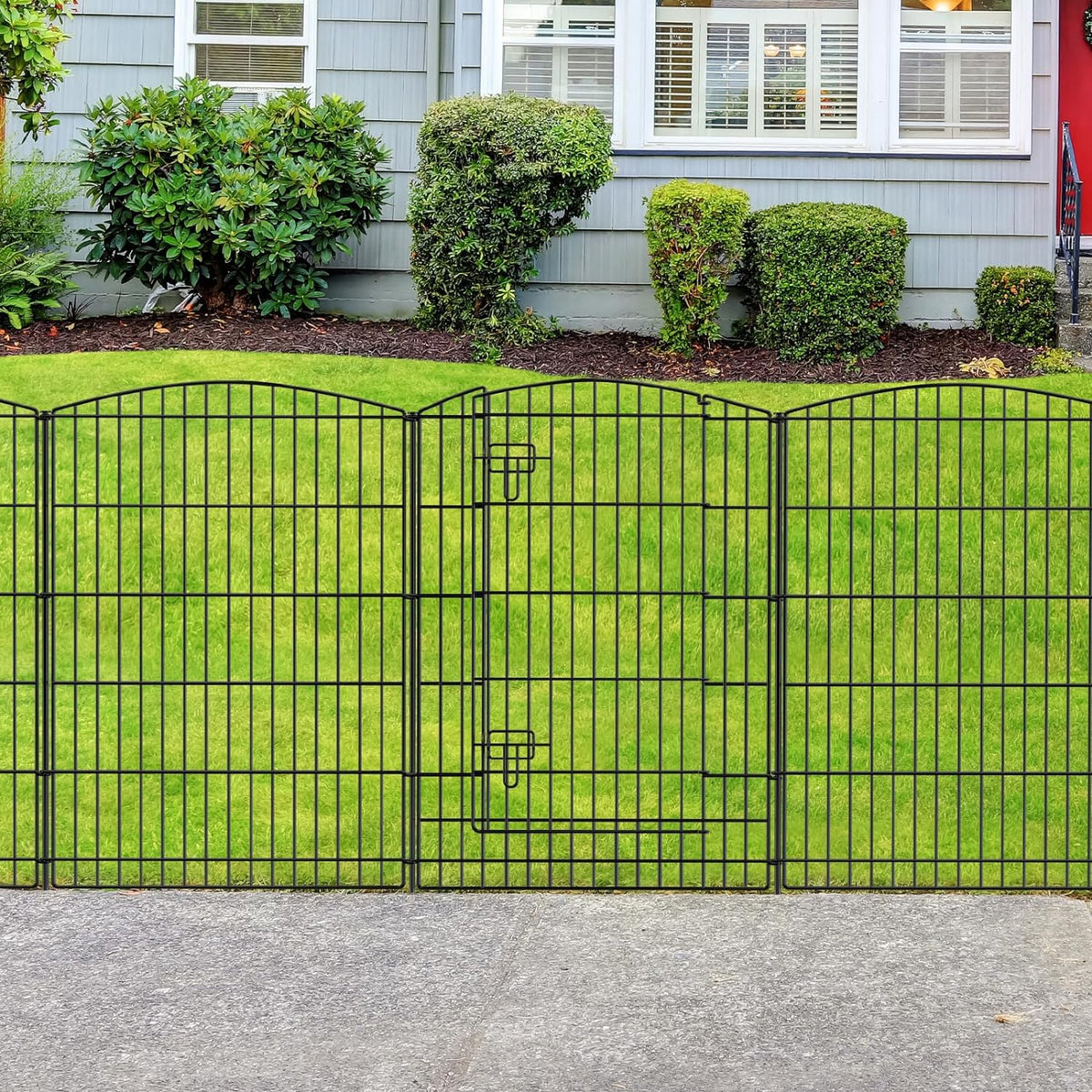 INJOPEXI Decorative Garden Fence 12 Panels 26ft (L)×36in (H) Garden Fences with 11 Panels + 1 Gate, No Dig Animal Barrier Rabbit Fencing Rustproof Metal Wire Temporary Dog Fence for Patio Outdoor Yard